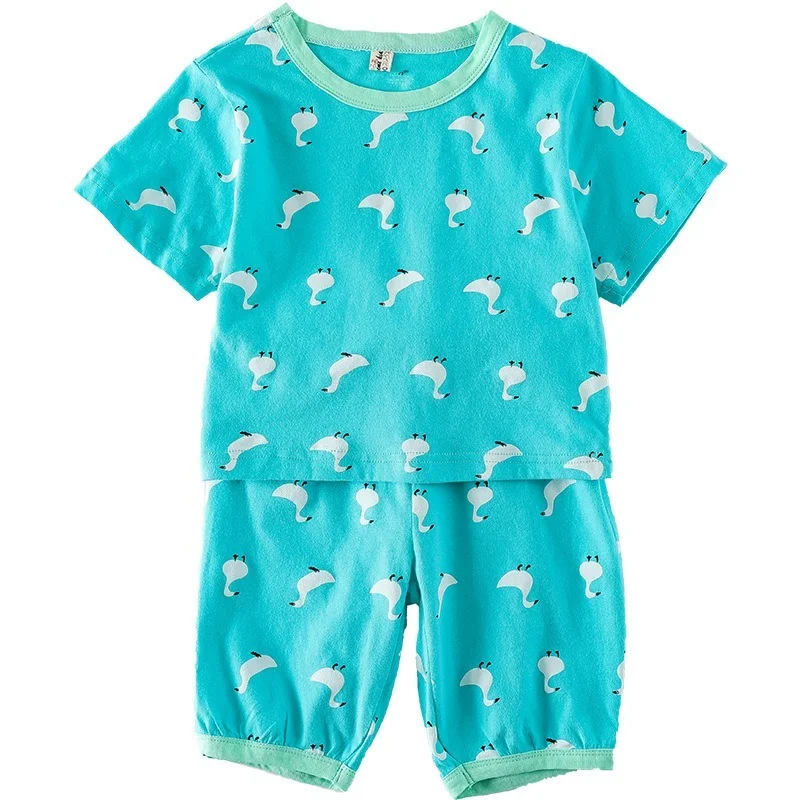 

Summer Cute Cartoon Short Sleeve Sets for Boys and Girls Cotton Loose Casual 2pcs Clothes Set