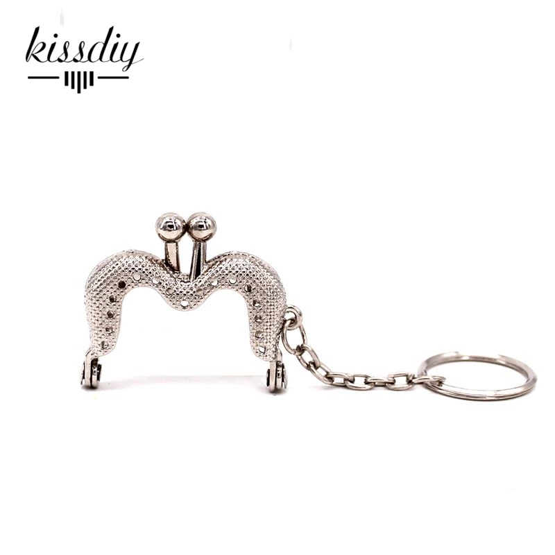 KISSDIY 25 шт. 4 см мини серебряные золотые серьги, кошелек, рамка, брелок, поцелуй, cluth, застежка diy, сумка, аксессуар - Цвет: m silver