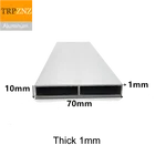Алюминиевая квадратная труба, прямоугольная, 10x70 мм, 1 мм, алюминиевая трубка-профиль, алюминиевый профиль для декорирования
