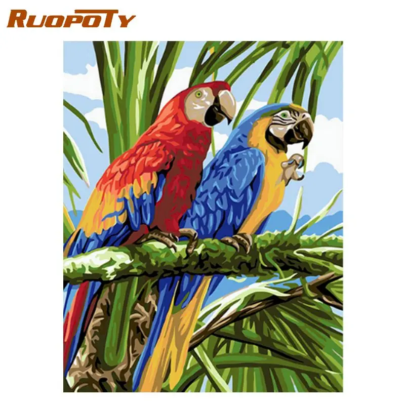 

RUOPOTY Frame Birds DIY Painting By Numbers Home Decor Wall Painting Coloring Paint On Canvas Unique Gift For Wall Art Picture