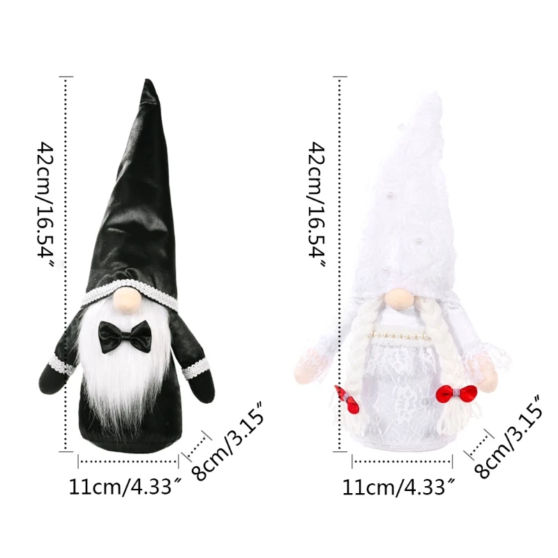 

Wedding Bride Groom Gnome Swedish Pull Doll Tomte Wedding Party Decoration Q1JB
