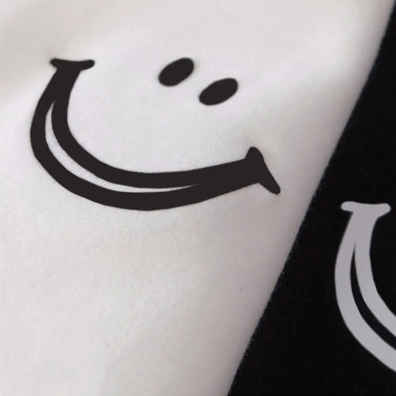 2020 Футболка Топ женская футболка Свободная белая с коротким рукавом улыбка для