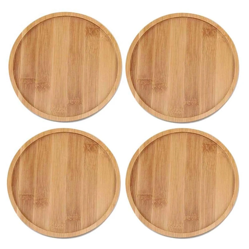 6.1 Inch Round Bamboo Plants Plant Saucer Pot Tray For Indoor And Outdoor | Дом и сад