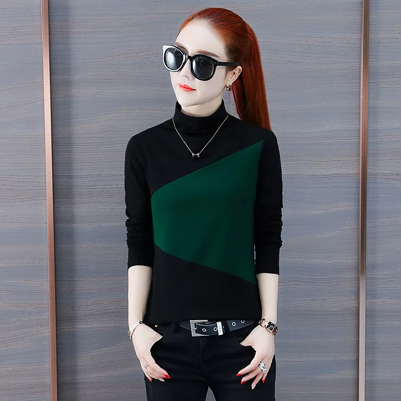 Женская облегающая футболка новинка 2019 Корейская Осенняя зимняя модная