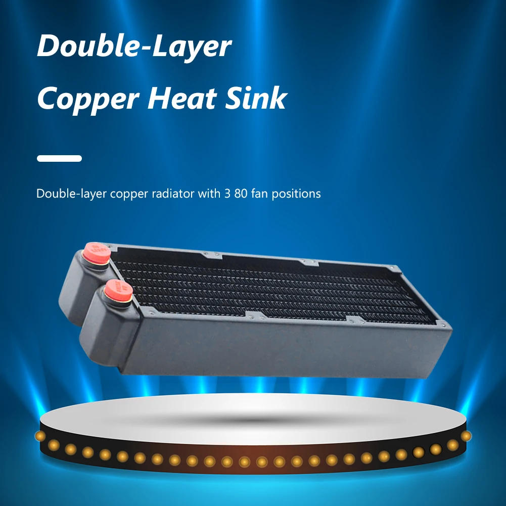 

240mm Water Cooling Radiator Double Layer 45mm Thick Copper Radiator Suitable For Desktop PC Liquid Cooling System