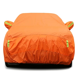 universal orange car cover outdoor sun dust uv protection full car cover waterproof auto protector umbrella for bmw audi tesla free global shipping