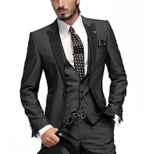 Traje elegante para hombre, Blazer de esmoquin con solapa negra de Jacquard, ropa de novio para cena y fiesta, trajes de boda para hombre, 2022 (2)