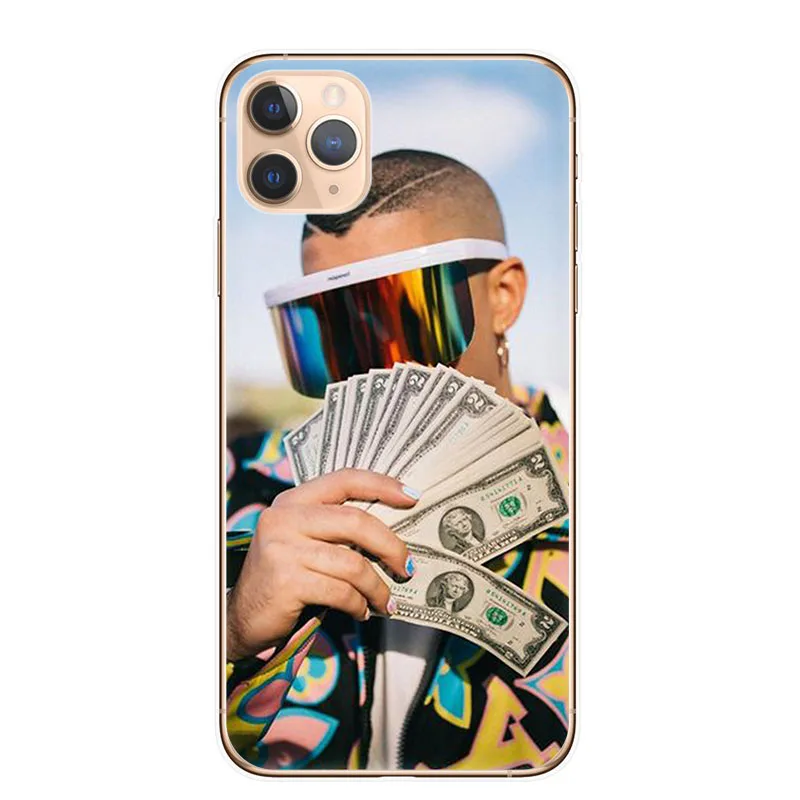 Чехол для телефона Bad Bunny iPhone 12 11 Pro X XR XS Max SE2020 7 8 6 6s Plus 5s 12mini модный прозрачный