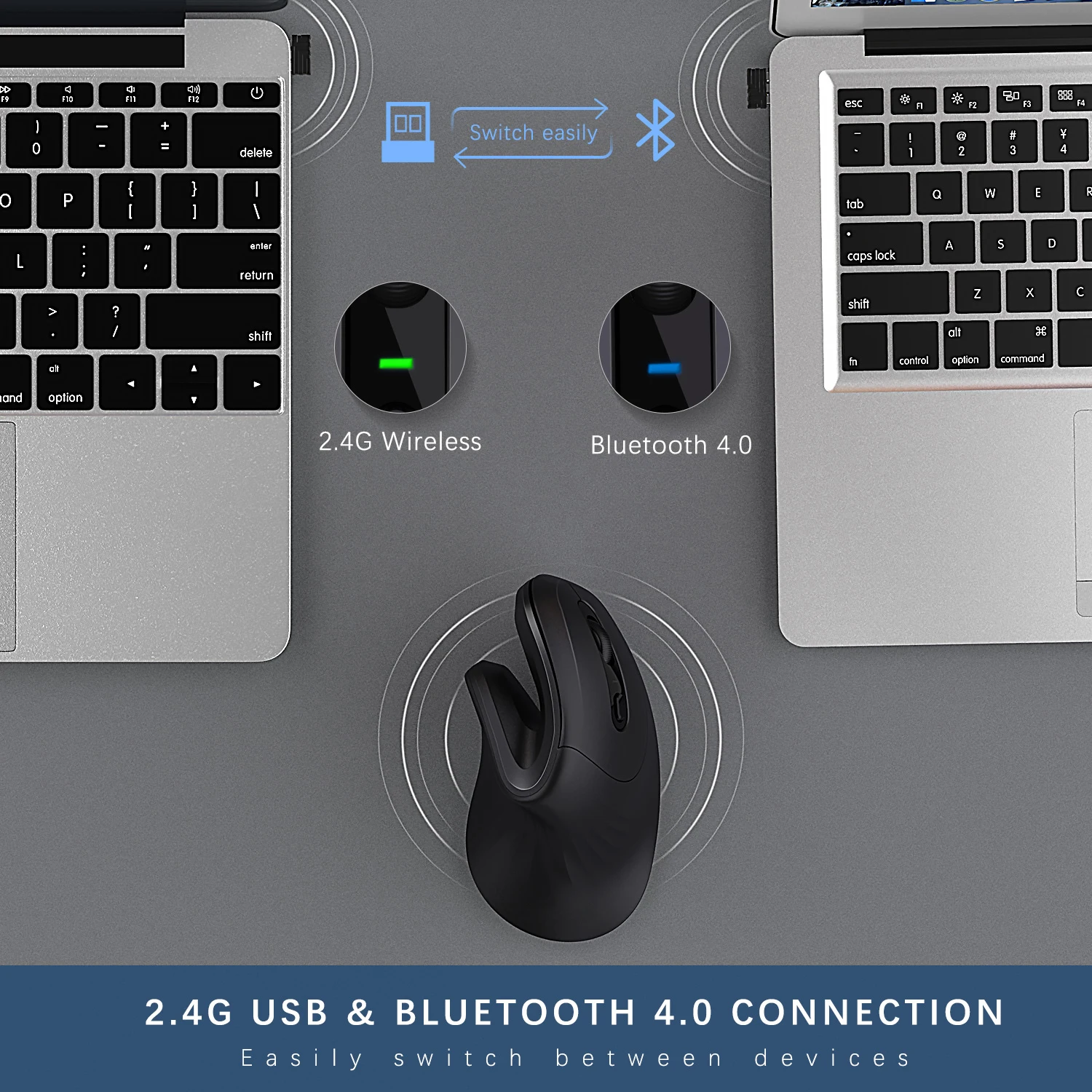 Bluetooth 4 0 эргономичная беспроводная мышь 2 ГГц оптическая Вертикальная для