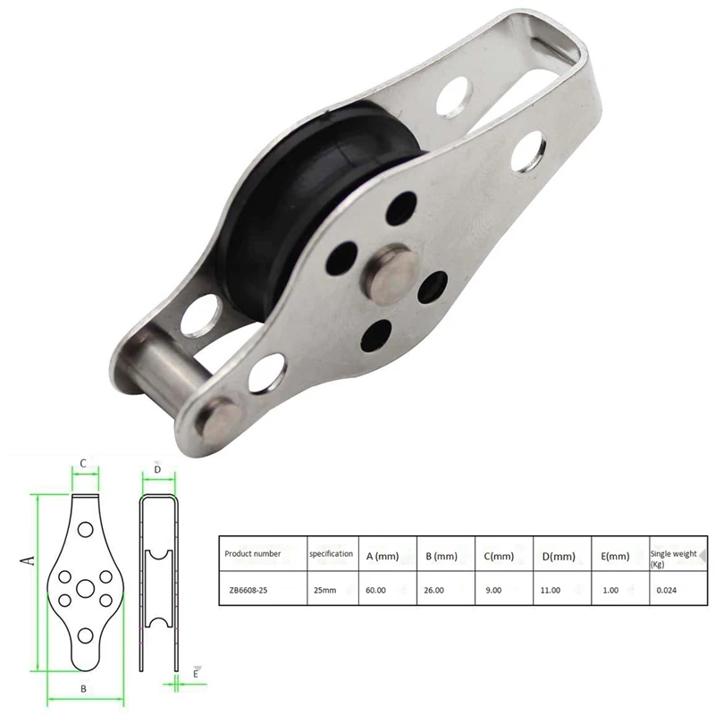 5 шт. шкив из нержавеющей стали блок 25 мм подвесной провод буксирное колесо