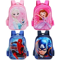 40cm disney frozen spiderman sofia captain america schoolbag boys girls backpack large capacity multi layer storage cartoon bags