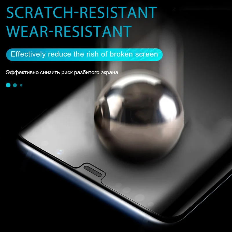 УФ жидкое закаленное стекло с полным клеем для Samsung Galaxy S10 S20 S8 S9 Plus Note 20 8 9 10 полная