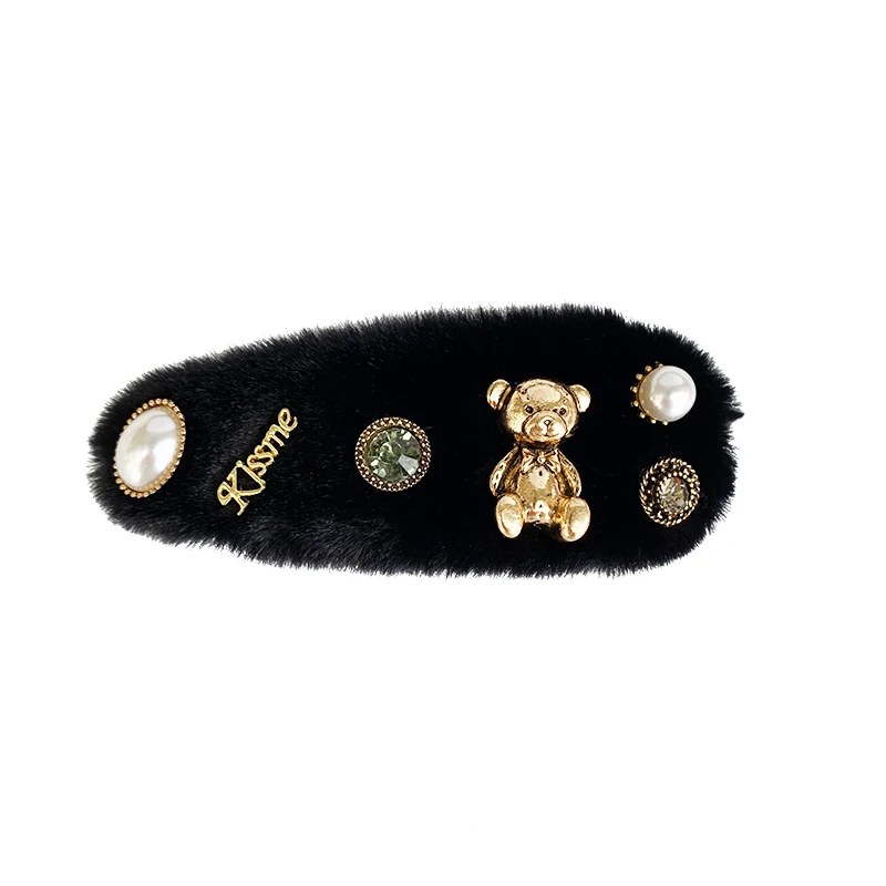 

2021 Winter Plush Artificial Rabbit Metal Popular Hairpin Women Girl Hairpin Pin Accessories Hairpin Hairpin Jewelry Headdress
