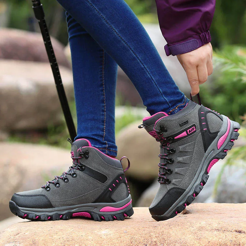 

Brand Men's Hiking Shoes Anti-Skid Mountain Climbing Boots Outdoor Athletic Breathable Men Trekking Shoes Waterproof Women Boots