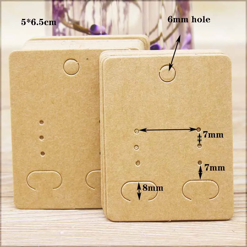 Карточки для демонстрации ювелирных изделий 5*6 5 см аксессуары сережек белые