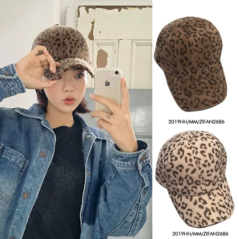 Duck Tongue Hat With Korean Leopard Designer Cap basketball cap female autumn and winter sexy leopard print baseb