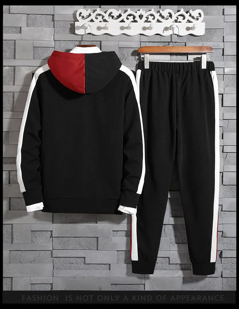 

Men Track Suit Side Stripe Tracksuit Men Sweat Suits Jogging Suit Autumn Slim Sports Clothing Hoodis and Pants Set Gym Clothes