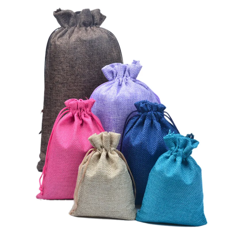1PC Shopping Bag Colorful Imitation Linen Storage Package Bags Drawstring Small Coin Purse Travel Women Cloth Gift Pouch | Багаж и сумки