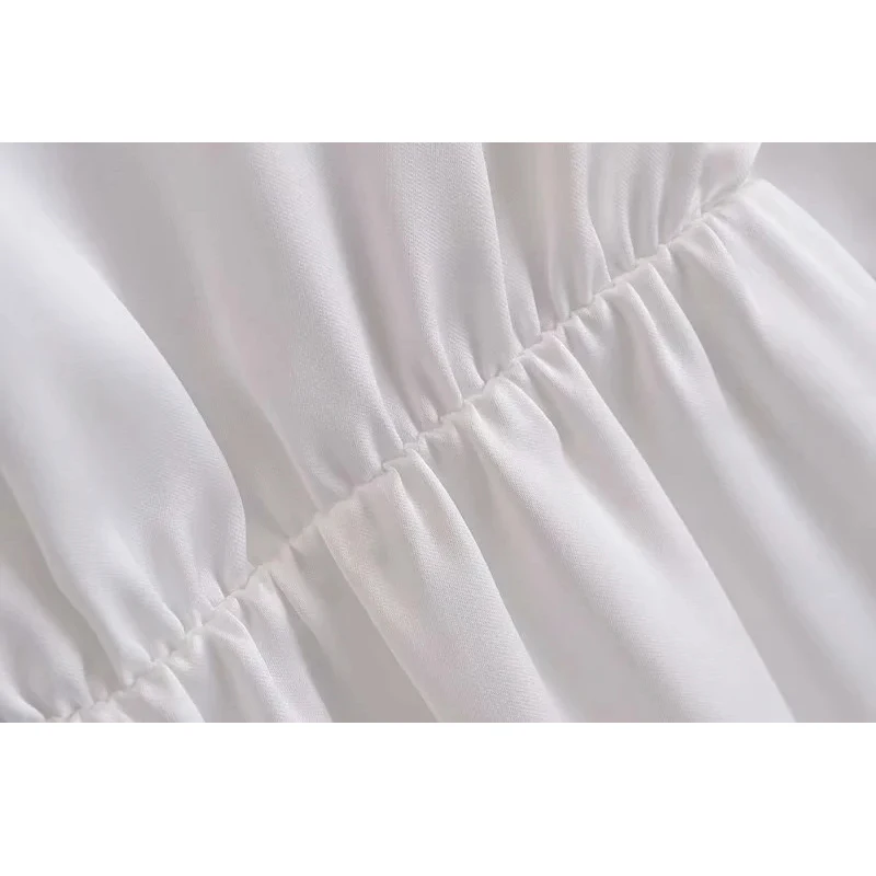 

BTB.WO Za 2021 White Satin Dress Woman Cut Out Short Summer Dress Women Fashion Knot Waist Slit Mini Elegant Party Dresses