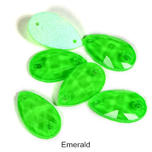 Emerald 6 размеров черный свет стекло пришить на Стразы Flatback неоновые Швейные кристаллы камней страз ночь Блестящий для вечерние платья для танцев B1306 - Цвет: Emerald