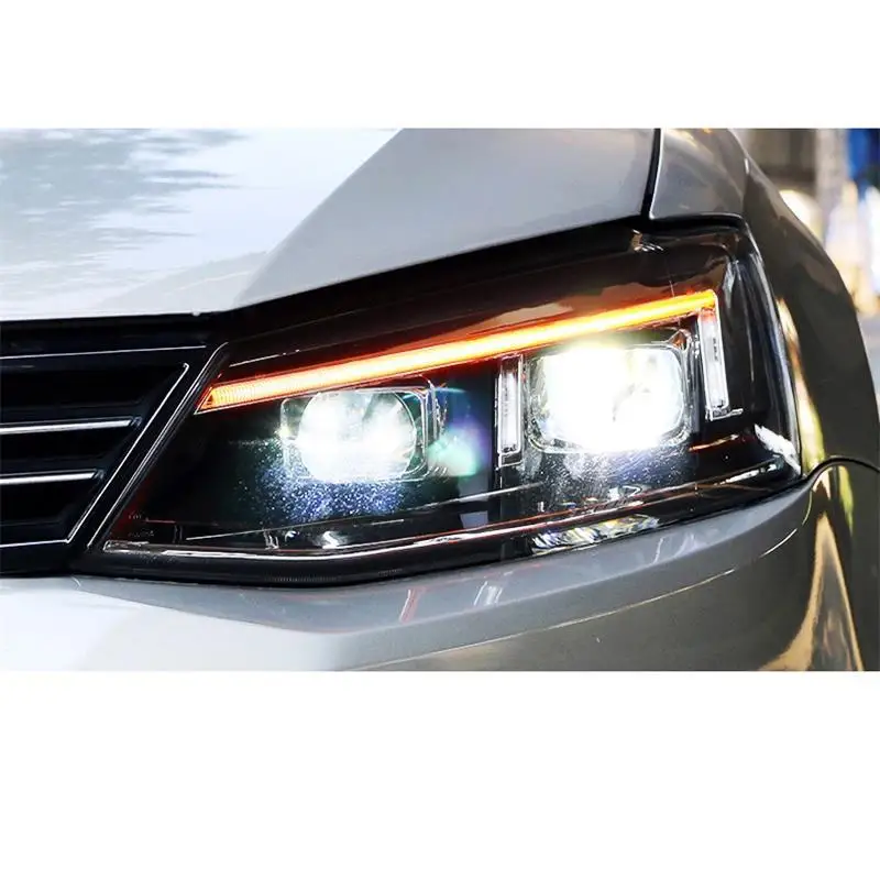 Автомобильные ходовые части Neblineros Para автомобильные Drl светодиодные фары автомобильные фары в сборе 12 13 14 15 16 17 для Volkswagen Sagitar