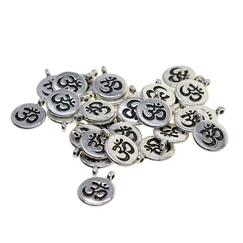 30x Tibetan Om Yoga Charms Lotus Flower Pendant for DIY Necklace Bracelet Earring Jewelry Making | Украшения и аксессуары