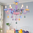 Современная хрустальная светодиодная Люстра для творчества, цветной светильник в форме макарона, осветительный прибор для детской, детской, комнаты для девочек