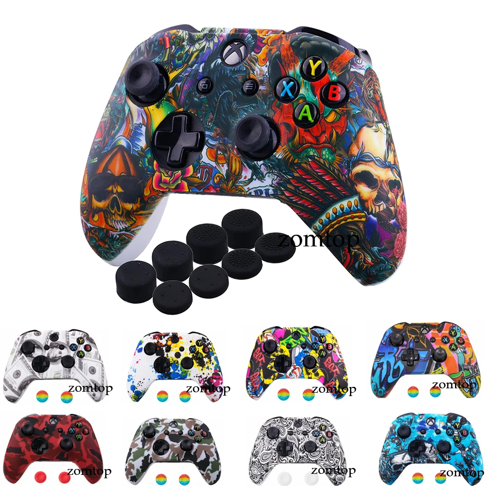 Для Xbox One X S геймпад камуфляж силиконовый резиновый чехол для кожи сцепление
