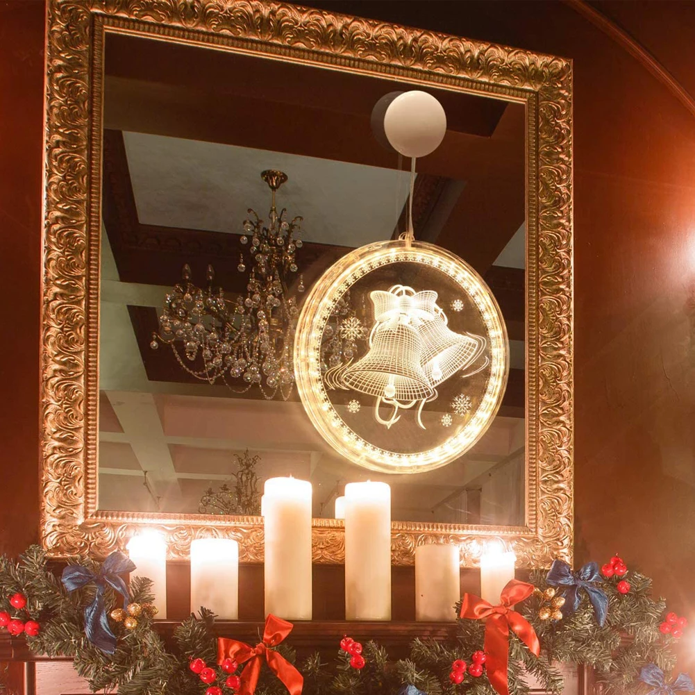 

Christmas Decorative Lantern Window Light Snowflake Christmas Tree Ornaments Decorations Festival Christmas Hanging Lights