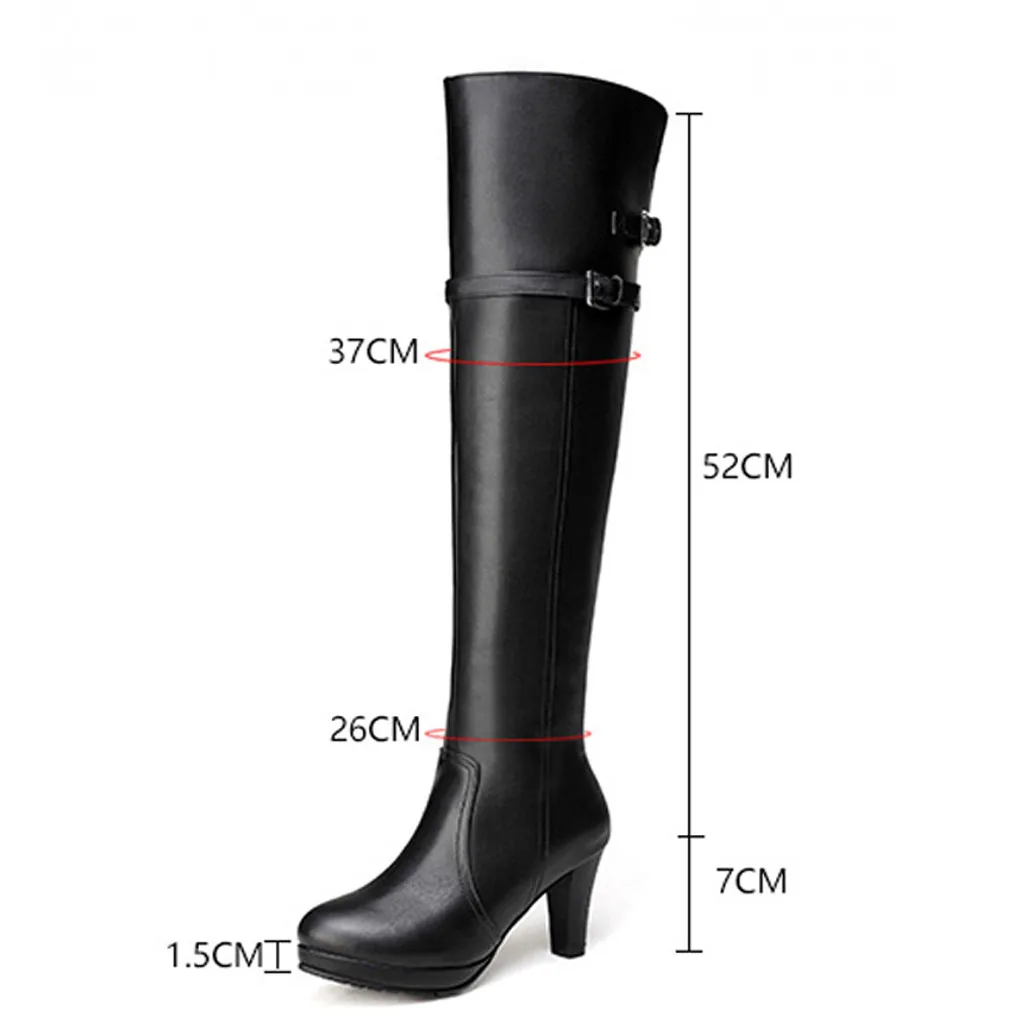 

Over the knee Women Shoes PU Leather Boots Short Boots High heel Thin boots single shoes Autumn Zipper