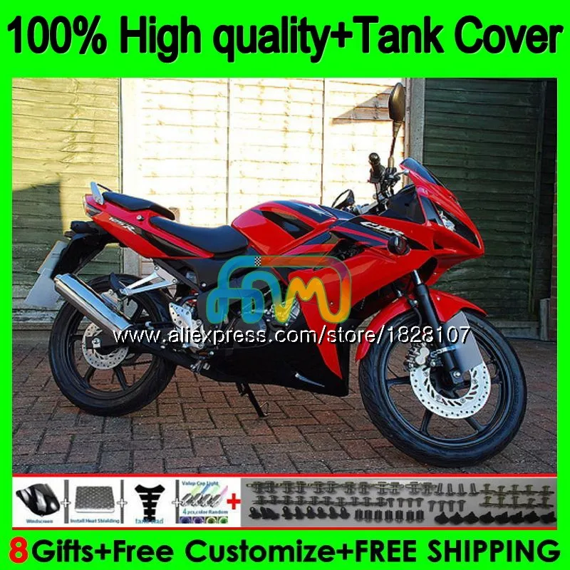 

+ Бак для HONDA CBR-125R 125CC CBR125R 02 03 04 05 06 135BS.50 CBR125RR CBR 125R 2002 2003 2004 Горячий красный черный 2005 2006 обтекатели
