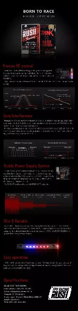 

RCtown RUSH Tank Racing VTX 5.8G Smart Audio Video Transmitter 20/50/200/500mW for RC Drone Multi Rotor