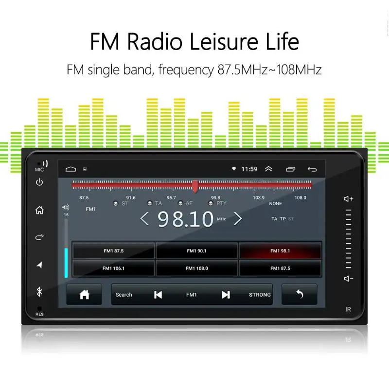 7 дюймов 2 DIN Android 8,1 1+ 16G HD 12V сенсорный экран стерео bluetooth USB gps Navi MP5 мультимедийный плеер FM радио для Toyota