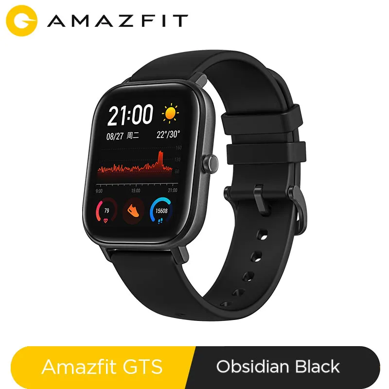 GTS-Black Amazfit GTS глобальная версия Смарт спортивные часы gps 5ATM водонепроницаемые 1,65 “AMOLED дисплей Editable Widgets 14 дней Срок службы батареи часы - Цвет: GTS-Black