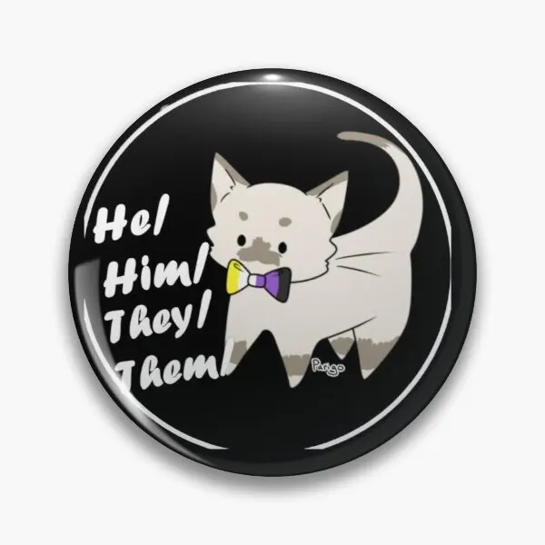 

HeThey Pronouns Kitty v1 Soft Enamel Pin Creative Cute Brooch Clothes Jewelry Cartoon Fashion Lover Hat Lapel Pin Funny Collar
