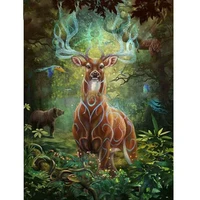 handmade full square 5d diy diamond painting cross stitch forest colorful deers diamond mosaic embroidery home creative gifts