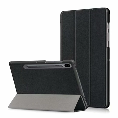 PC-Black Ультра тонкий чехол для samsung Galaxy Tab S6 10,5 SM-T860 SM-T865 Подставка для планшета умный чехол для samsung Galaxy Tab S6 Чехол+ пленка - Цвет: PC-Black