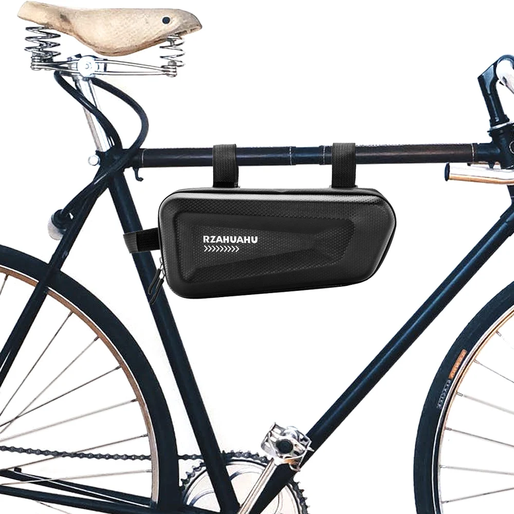 

RZAHU Bicycle Bag Waterproof Bike Triangle Bag Hard Shell Storage Mobile Phone Pack Front Tube Frame Bag Cycling Accessories