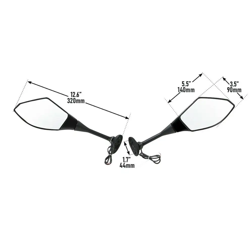 

Motorcycle Rearview Mirrors LED Turn Signals For Honda CBR600RR 2003-2016 CBR1000RR 2004-07