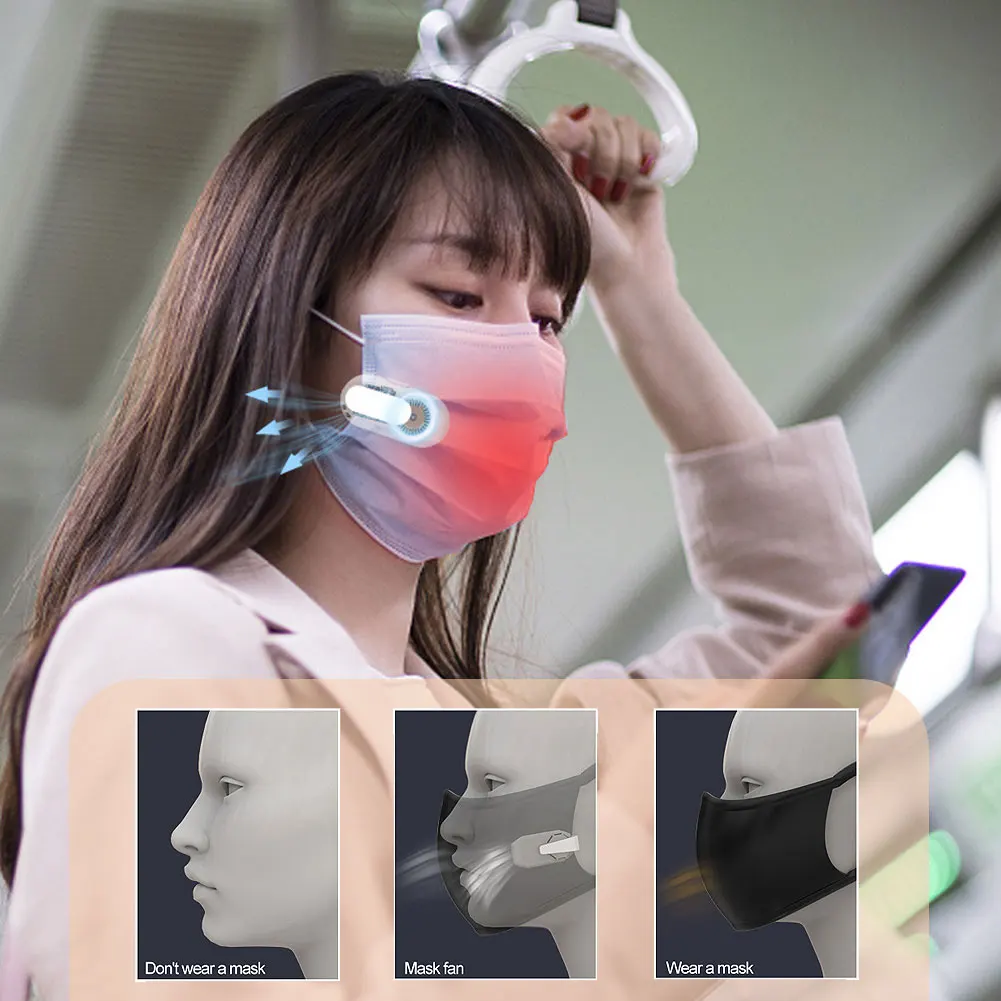 Portable USB Rechargeable Mini Mask Fan Facial Clip-on Ventilation Air Purifier for Outdoor Sports | Спорт и развлечения