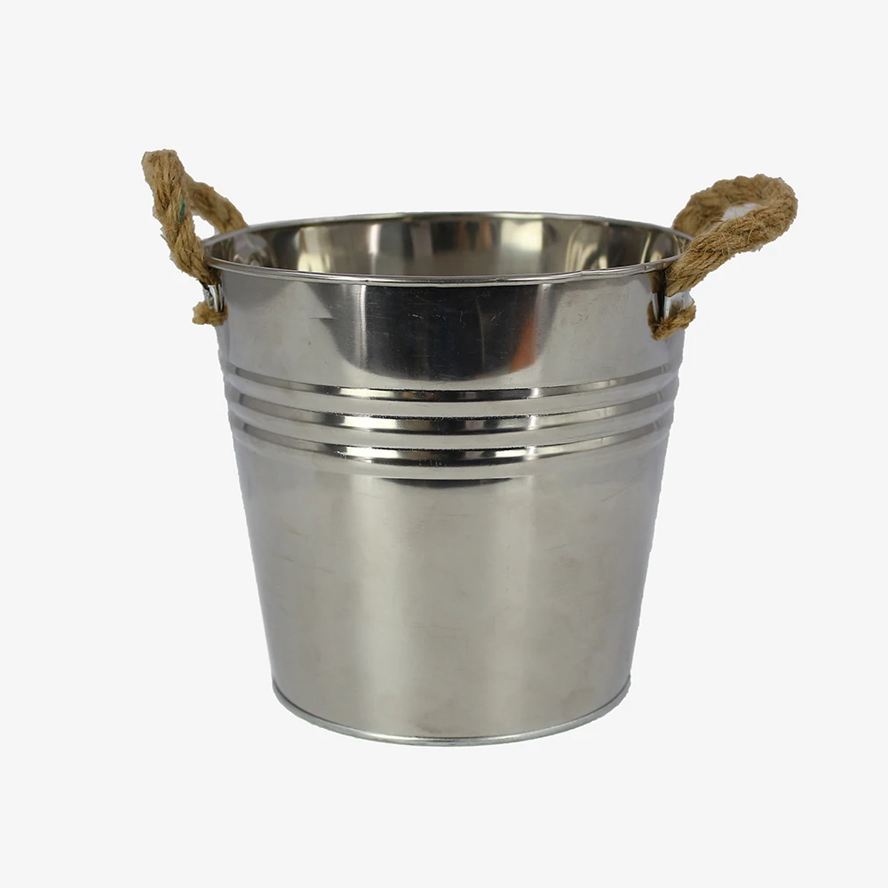 

S/3 D17XH16CM Ice Buckets Stainless Steel Metal Strorage Boxes Decor Tub Food Fruit Container Kitchen Storage Organization