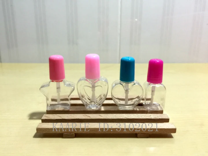 

50/100pcs 6ml Mini Cute Clear Empty Nail Polished Bottle with Colourful Cap Brush Plastic Nail Bottle for Children