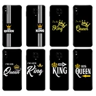 Черный чехол из ТПУ для Xiaomi Redmi 7A, 8, 8A, 9, 9A, 9C, чехол для Redmi Note 8T, 8 Pro, T, Note 9, 9S, 9 Pro, чехол King, Queen, влюбленные, пара