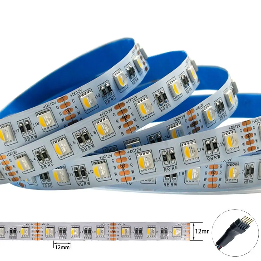 5 м 12 В SMD 5050 RGBW RGBWW Светодиодная лента RGB белый теплый 4 цвета в 1 светодиодный чип 60