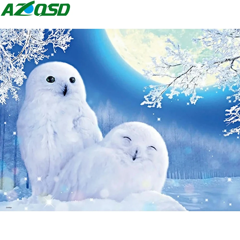 

AZQSD Алмазная картина Снежный кролик набор крестиков полный квадрат дрель ручной работы подарок Алмазная вышивка Животное украшение дома