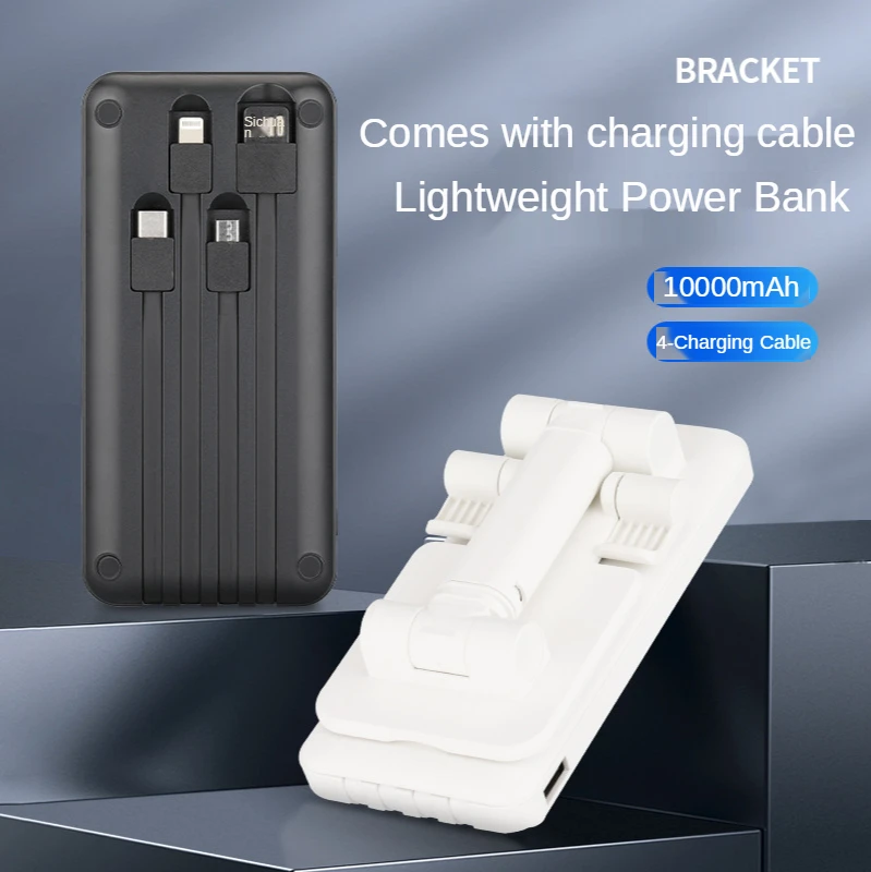 z89 4in1 power bank with cables desktop phone holder supports fast charging apple android type c 10000mah lazy live phone stand free global shipping