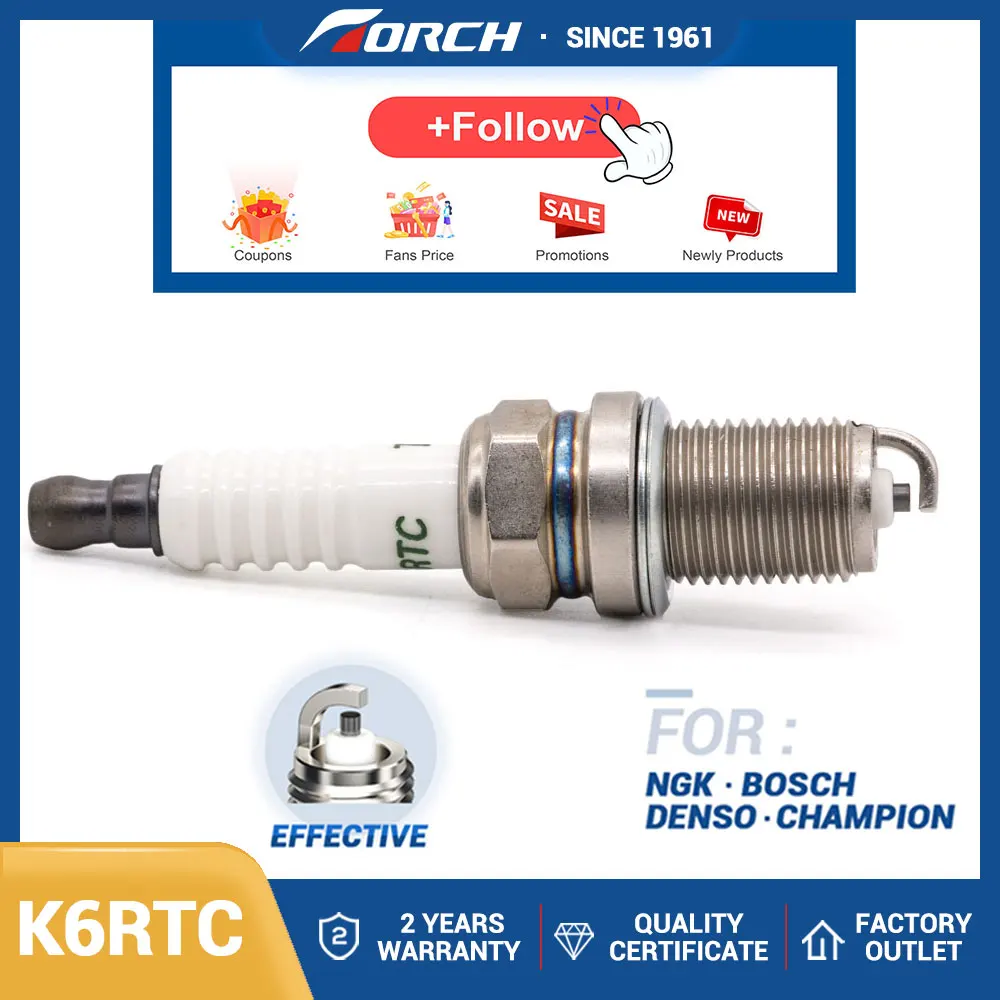 

Candles Replacement for BKR6ES/BKR6E/816GP/FR6E-D Spark Plug Torch K6RTC 100% ORIGINAL Car Accessories Ignition System