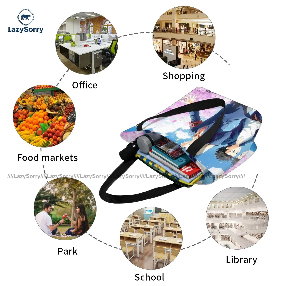

Kurapika Shopping Bag Female Gift Handbags Retro Cloth Work Bags