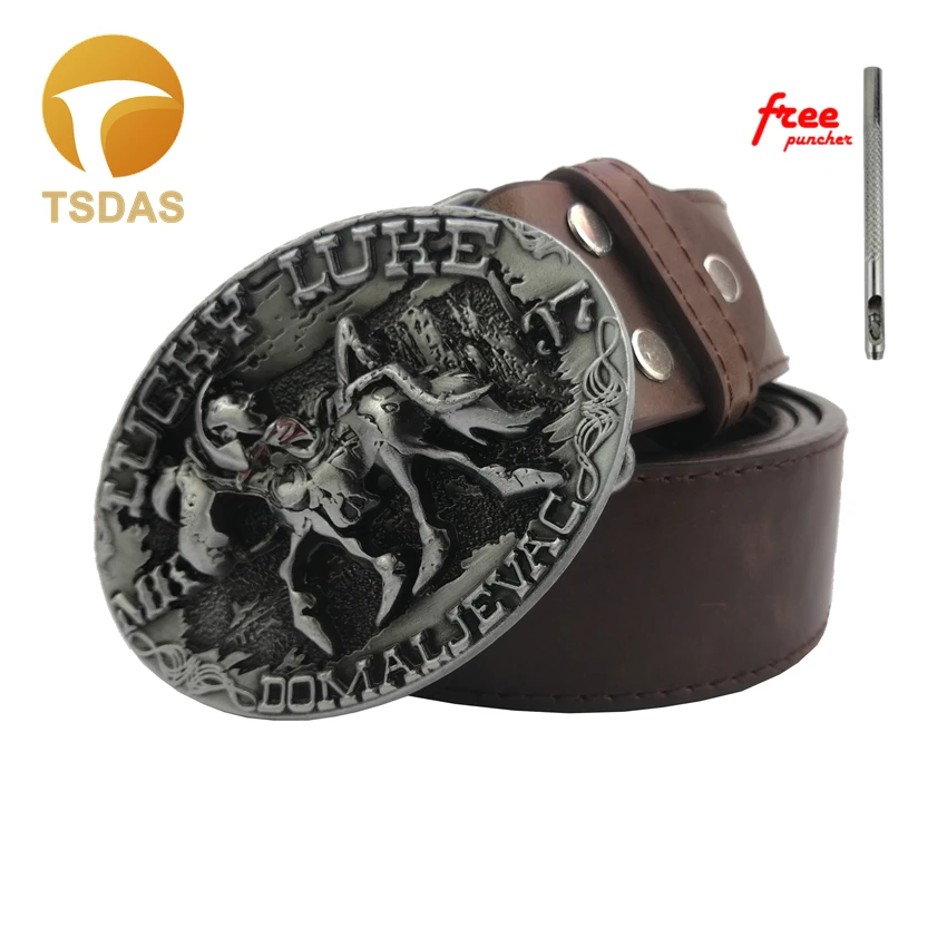 Счастливый люк реальные мужские джинсы изысканные пряжки подарок для косплея