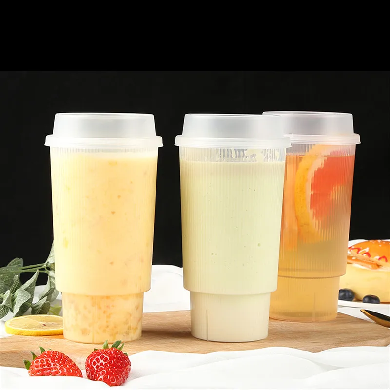 

10 шт., пластиковые стаканчики с крышкой, 90 мм, 700 мл